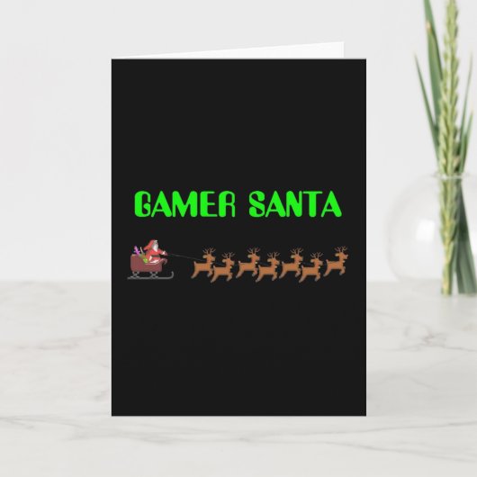 Gamer Santa Feiertagskarte (Vorderseite)