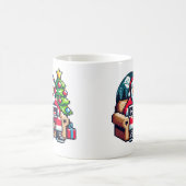 Gamer Santa Pixel Art Retro Weihnachten Kaffeetasse (Mittel)