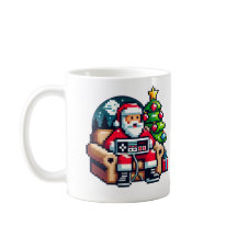 Gamer Santa Pixel Art Retro Weihnachten