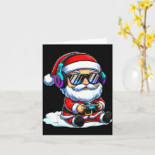 Gamer Santa Video Game Christmas Gaming  Karte (Gelbe Blume)