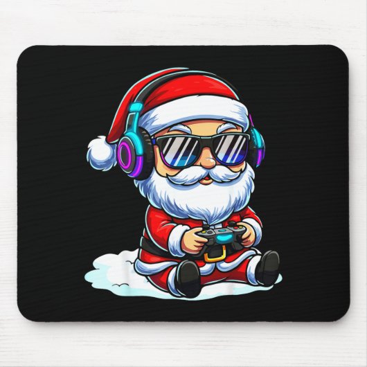 Gamer Santa Video Game Christmas Gaming Mousepad (Vorne)