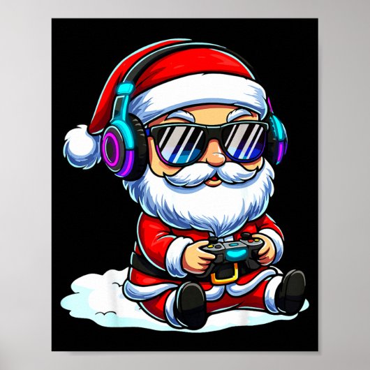 Gamer Santa Video Game Christmas Gaming  Poster (Vorne)