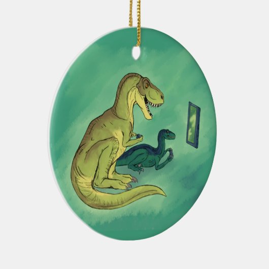 Gamer-Saurus Keramik Ornament (Rechts)