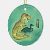 Gamer-Saurus Keramik Ornament (Links)
