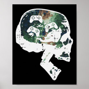 Gamer-Schädel Lustiges Videospiel Männer Jungen Ki Poster