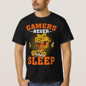 Gamer schlafen nie T-Shirt (Vorderseite)