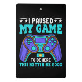 Gamer Shirt Boys Men Kids Teens hielt mein Spiel a Mini Klemmbrett (Rückseite)