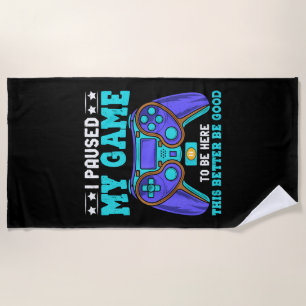 Gamer Shirt Boys Men Kids Teens hielt mein Spiel a Strandtuch