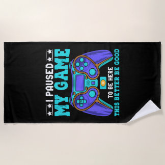 Gamer Shirt Boys Men Kids Teens hielt mein Spiel a Strandtuch