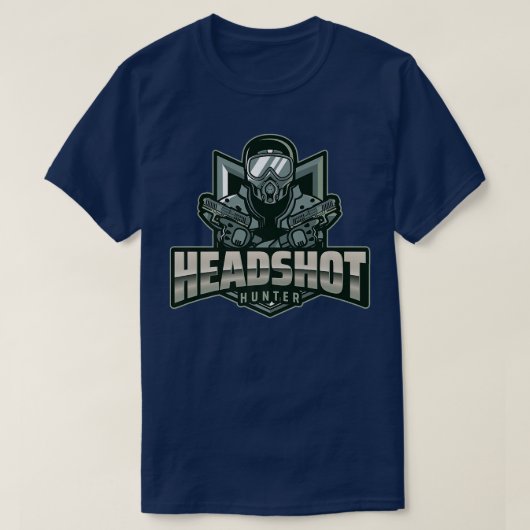 Gamer Shirt Gaming Quote Headshot Hunter Shooter V (Design vorne)