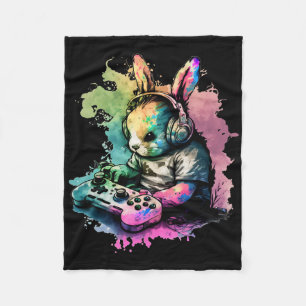 Gamer-Shirt-Videospielcontroller am Ostertag Fleecedecke