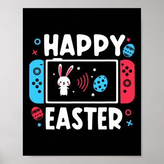 Gamer-Shirt-Videospielcontroller am Ostertag Poster (Vorne)