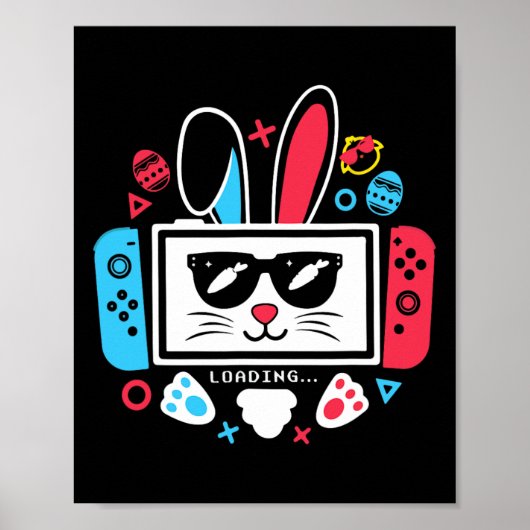 Gamer-Shirt-Videospielcontroller am Ostertag Poster (Vorne)