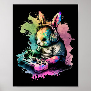 Gamer-Shirt-Videospielcontroller am Ostertag Poster