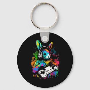 Gamer-Shirt-Videospielcontroller am Ostertag Schlüsselanhänger