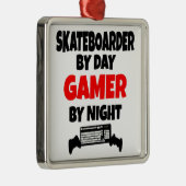 Gamer Skateboarder Ornament Aus Metall (Rechts)