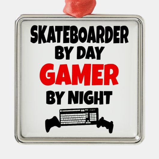 Gamer Skateboarder Ornament Aus Metall (Vorne)