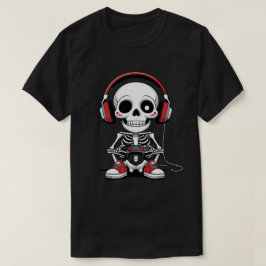 Gamer Skeleton - Funny Halloween Gaming T-Shirt