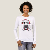 Gamer Skeleton - Funny Halloween Gaming Tri-Blend Shirt (Vorderseite voll)
