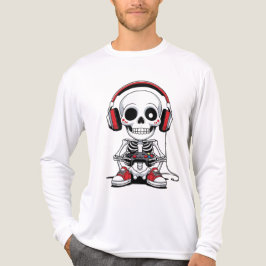 Gamer Skeleton - Funny Halloween Gaming Tri-Blend Shirt