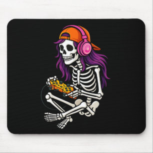 Gamer Skeleton Halloween Girls Teens Women Video G Mousepad