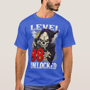 Gamer Skeleton Level 88 Unlocks Gam zum 88. Geburt T-Shirt