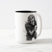 Gamer Skeleton  Zweifarbige Tasse (VorderseiteRechts)