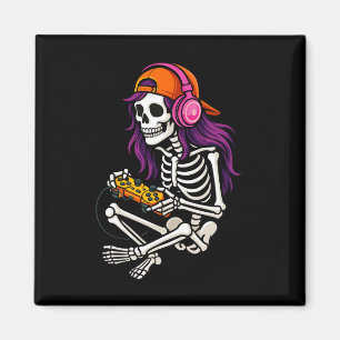 Gamer-Skelett-Halloween-Mädchen-Teenager-Frauen-Vi Magnet
