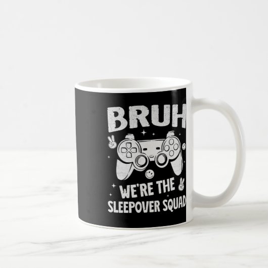 Gamer Sleepover Party For Boys Funny Bruh Slumber Kaffeetasse (Rechts)