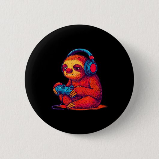 Gamer Sloth Button (Vorderseite)