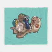 Gamer Sloth Eating Nachos in Underpants Cartoon Fleecedecke (Vorderseite (Horizontal))