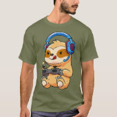 Gamer Sloth Gaming Sloths Video Game-Geschenk T-Shirt (Vorderseite)