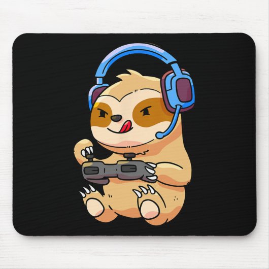 Gamer Sloth Gaming Sloths Video Game Gift  Mousepad (Vorne)