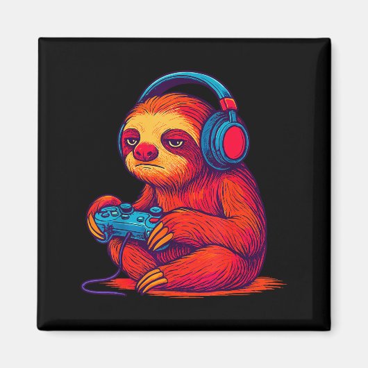 Gamer Sloth Magnet (Vorne)