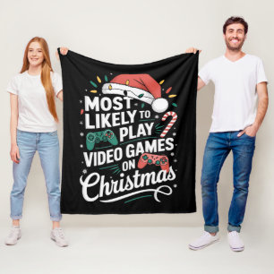 Gamer spielen höchstwahrscheinlich zu Weihnachten Fleecedecke