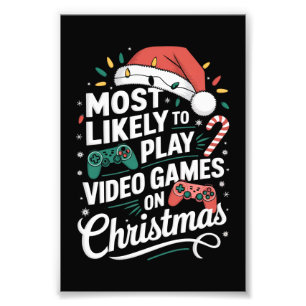 Gamer spielen höchstwahrscheinlich zu Weihnachten Fotodruck