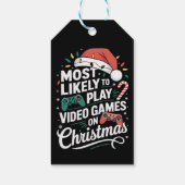 Gamer spielen höchstwahrscheinlich zu Weihnachten  Geschenkanhänger (Rückseite)