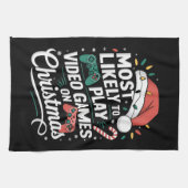 Gamer spielen höchstwahrscheinlich zu Weihnachten Geschirrtuch (Horizontal)