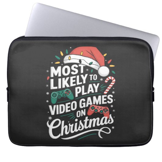 Gamer spielen höchstwahrscheinlich zu Weihnachten Laptopschutzhülle (Vorderseite)