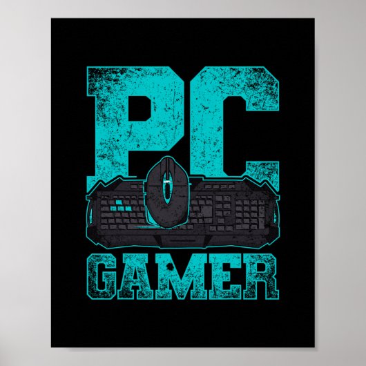 Gamer Sport Computerspiele Spieler Geschenk PC Gam Poster (Vorne)