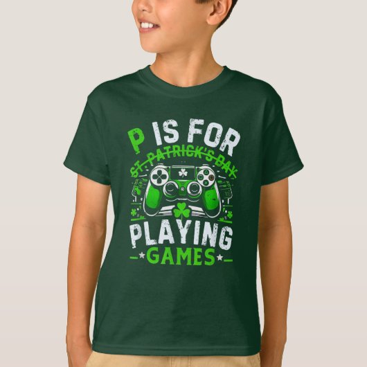 Gamer St Patricks Day Video Game Irish Gaming T-Shirt (Vorderseite)