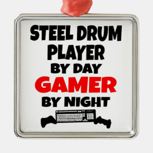 Gamer Steel Drum Player Ornament Aus Metall