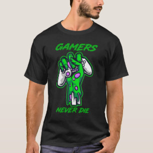 Gamer sterben nie Cool Zombie Theme Gaming Geschen T-Shirt