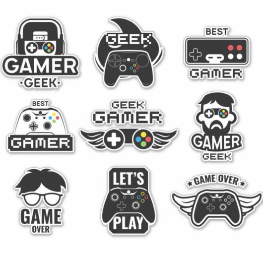 Gamer-Sticker Aufkleber (Vorderseite)