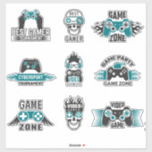 Gamer-Sticker Aufkleber (Blatt)