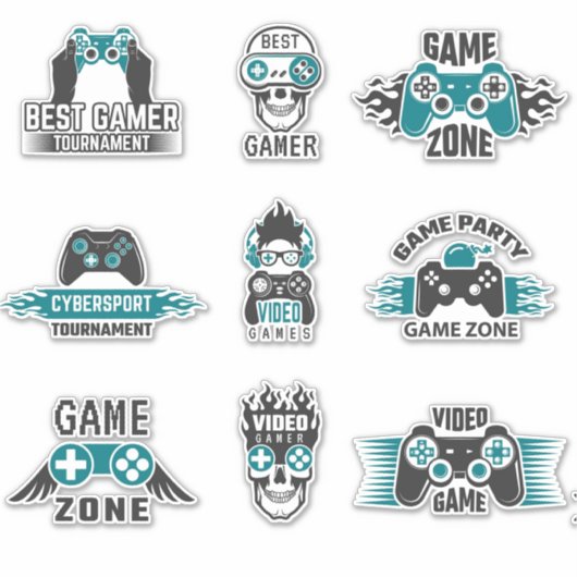 Gamer-Sticker Aufkleber (Vorderseite)