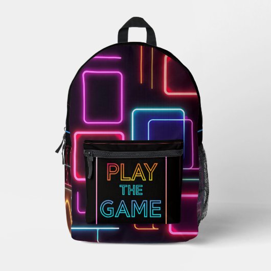 gamer style backpack bedruckter rucksack (Vorderseite)