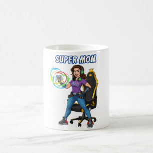 Gamer Super-Mama Gaming-Controller Cartoon Kaffeetasse