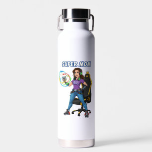 Gamer Super-Mama Gaming-Controller Cartoon Trinkflasche