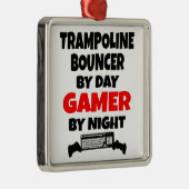 Gamer Trampolin Bouncer Silbernes Ornament (Rechts)
